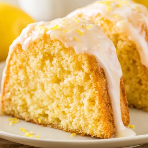 Sliced Lemon Pound Cake reveals a dense, buttery crumb, served on a rustic plate with fresh raspberries. 