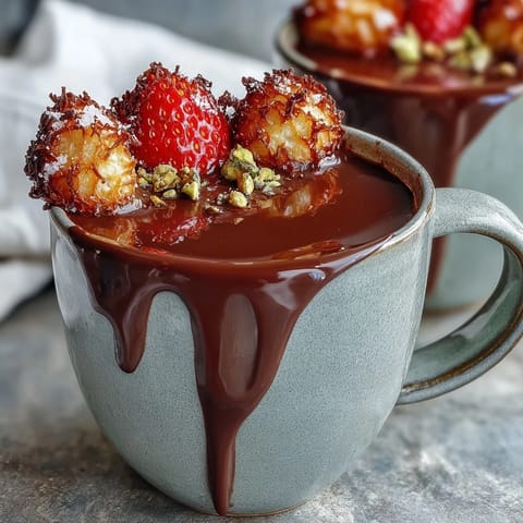 Dubai Chocolate Strawberry Cups with Kataifi and Pistachio Cream, a luxurious Middle Eastern dessert with crisp golden kataifi cups filled with dark chocolate and creamy pistachio filling, topped with fresh strawberries.