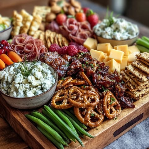Festive grad party snack board brimming with sweet and savory bites for easy entertaining.  