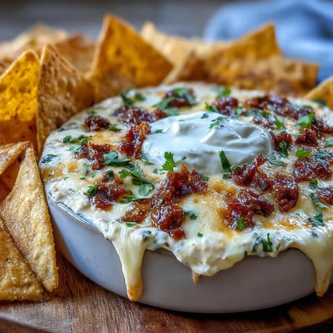 Festive Cinco de Mayo Loaded Queso Dip with spicy chorizo, fresh pico de gallo, and melted cheese in a cast iron skillet.