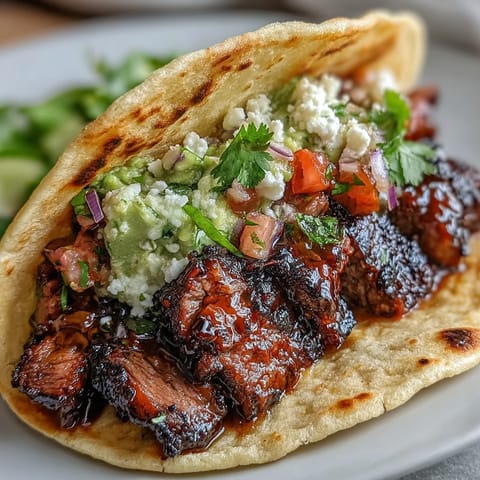 Cinco de Mayo street taco bar with juicy grilled carne asada, colorful toppings, and warm corn tortillas for a festive feast.  