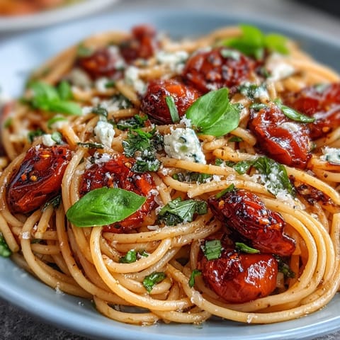 Spicy chili crisp tomato butter pasta with vibrant blistered tomatoes and fresh basil garnish.