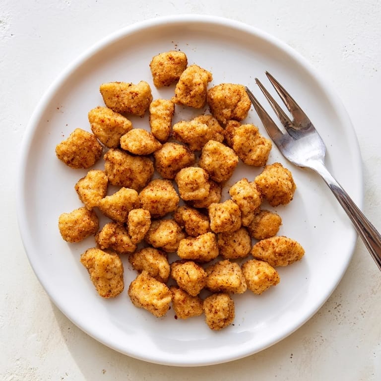 Deliciously seasoned popcorn chicken, a savory snack great served with classic dipping sauces.