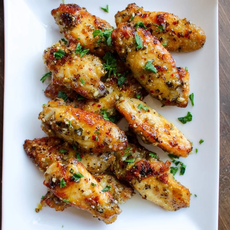 These wings are tossed in a tangy buttery lemon-pepper seasoning, ready to be served with creamy blue cheese dressing.