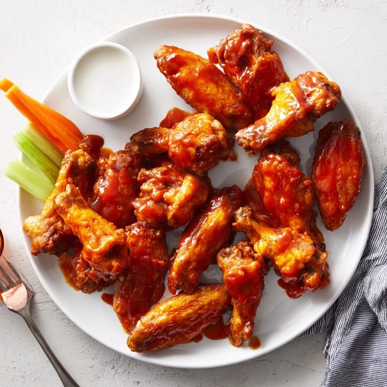 Piled high, these sticky Honey BBQ Chicken Wings feature charred edges and a glossy honey barbecue coating.