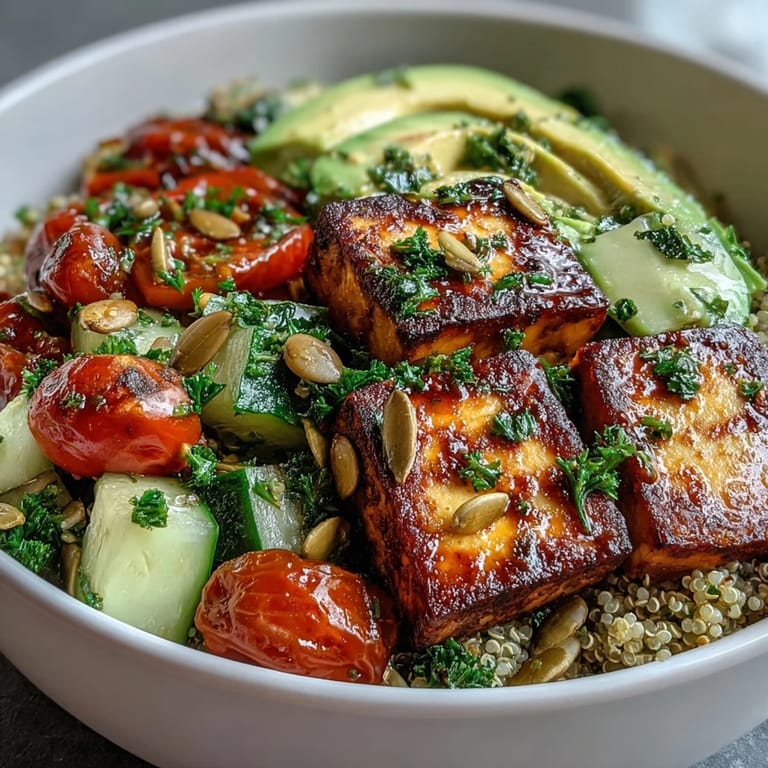 Simple Grain Bowl served in a rustic bowl, featuring brown rice, grilled chicken, shredded carrots, red onion, and fresh herbs tossed in a zesty vinaigrette.