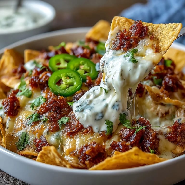 Creamy cheese dip topped with chorizo, jalapeños, and avocado, served bubbling hot with crunchy tortilla chips.