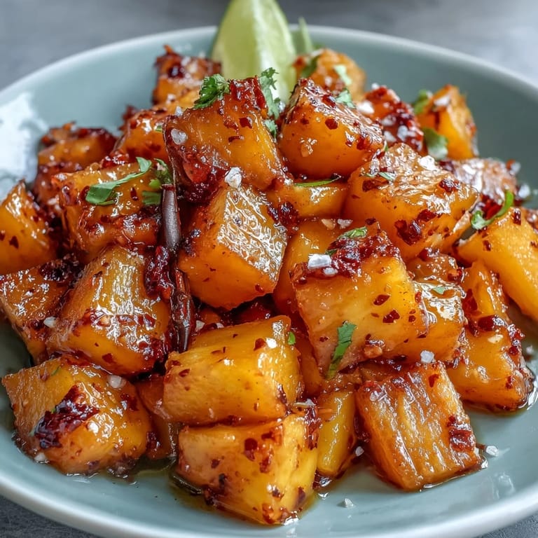 Vibrant mango chunks tossed with pineapple and watermelon, seasoned with lime juice and Tajín for a bold, fruity kick.