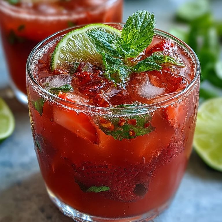 This strawberry chili limeade mocktail showcases a bright, fizzy blend perfect for parties.