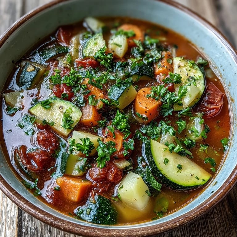 A healthy Simple Provencal Vegetable Soup bursting with tender, aromatic vegetables.