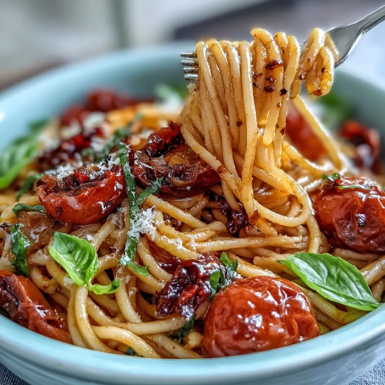 Delicious Chili Crisp Tomato Butter Pasta, featuring tender pasta coated in savory, spicy sauce.