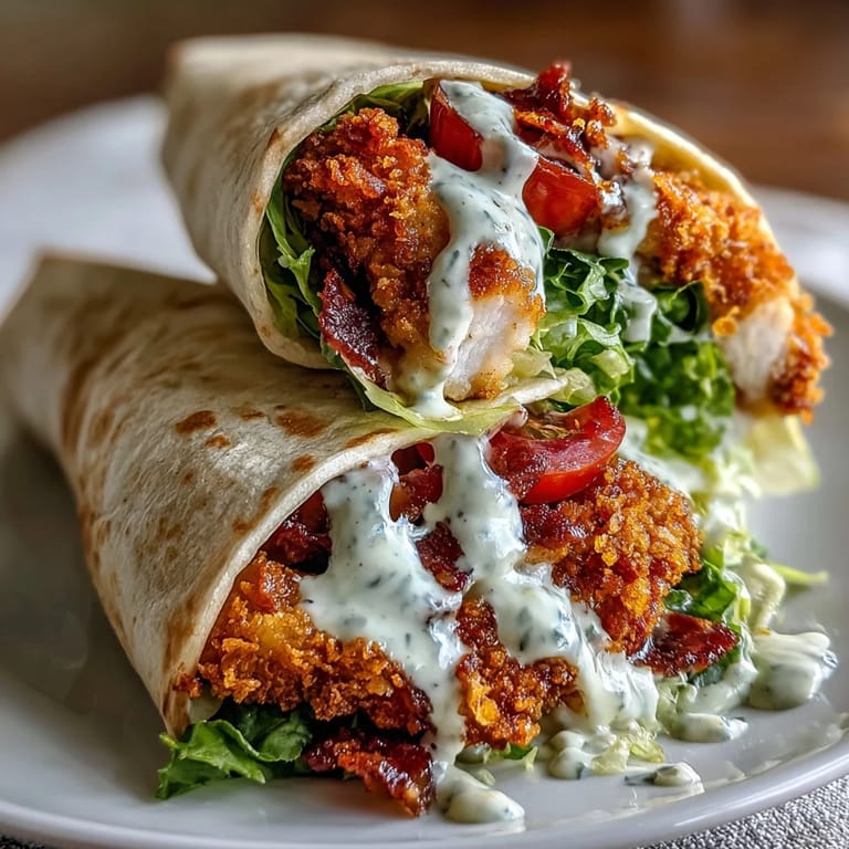 Close-up of a loaded Caesar chicken wrap, ready to be enjoyed.