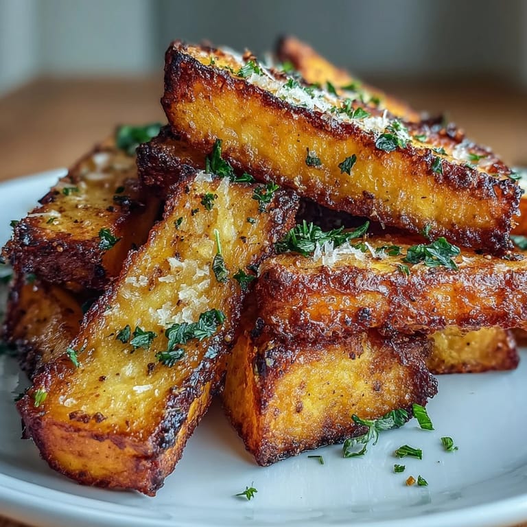 Deliciously crunchy Parmesan Butternut Squash Fries, a healthy vegetarian side dish.