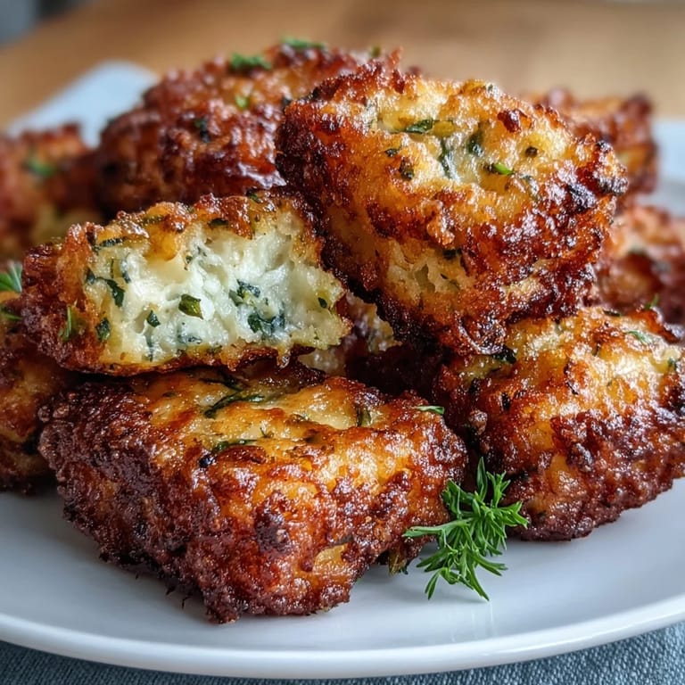 Appetizing homemade zucchini cheddar tater tots, showing off their cheesy, tender interior.