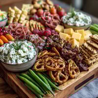 Festive grad party snack board brimming with sweet and savory bites for easy entertaining.  