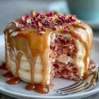 Elegant pink Bridal Shower Rosé Velvet Cake glistens with shimmering gold drip perfection.