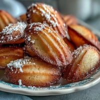 Golden soft homemade madeleines baked to perfection, with a beautiful shell shape.